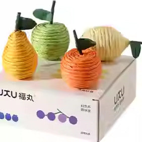 Fukumaru Paper Rope Cat Chasing Toy Chewable Paper Cat Teaser Wand Pet Toy Gift Box