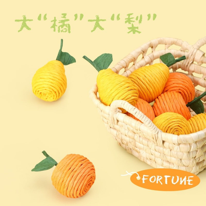 Fukumaru Paper Rope Cat Chasing Toy Chewable Paper Cat Teaser Wand Pet Toy Gift Box