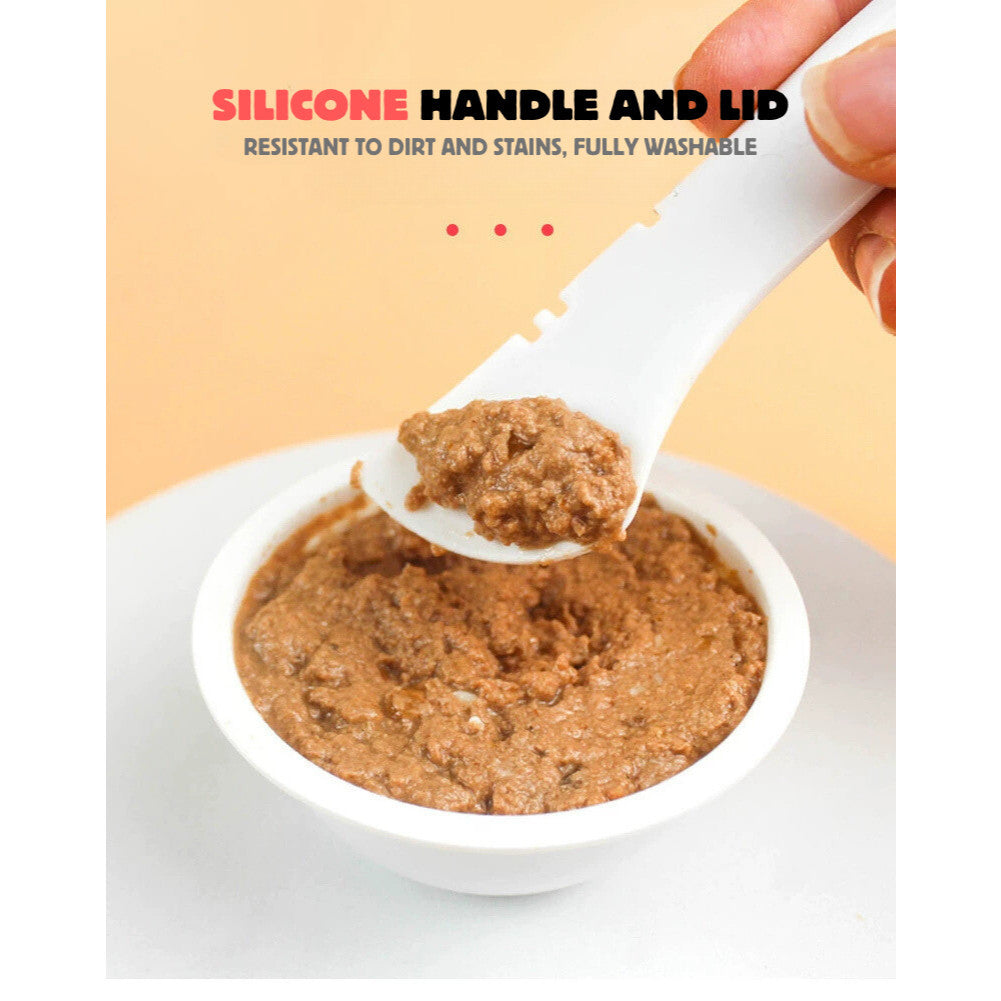 Pawfessor Silicone Rubber Canned Food Lid Opener Spoon Storage Wet Food Easy Can Opener Clean Scoop