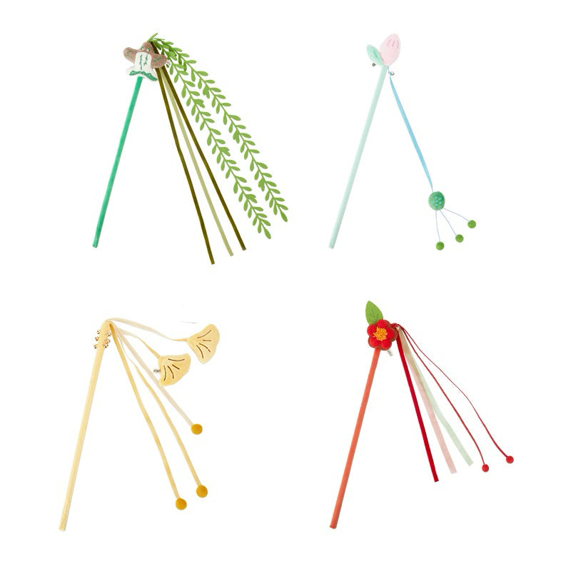 Fukumaru 4 season Cat Teaser Stick Wand Pet Chaser Toy