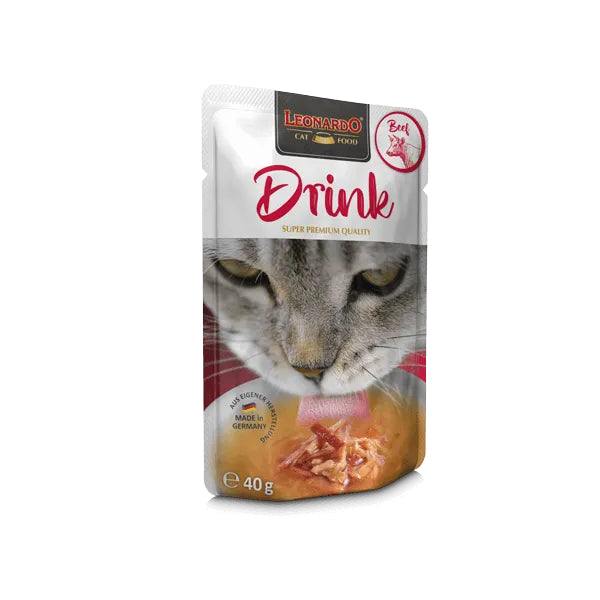 Leonardo Drink Beef 20x40g Pouch Soup for Cat Made in Germany Bewital