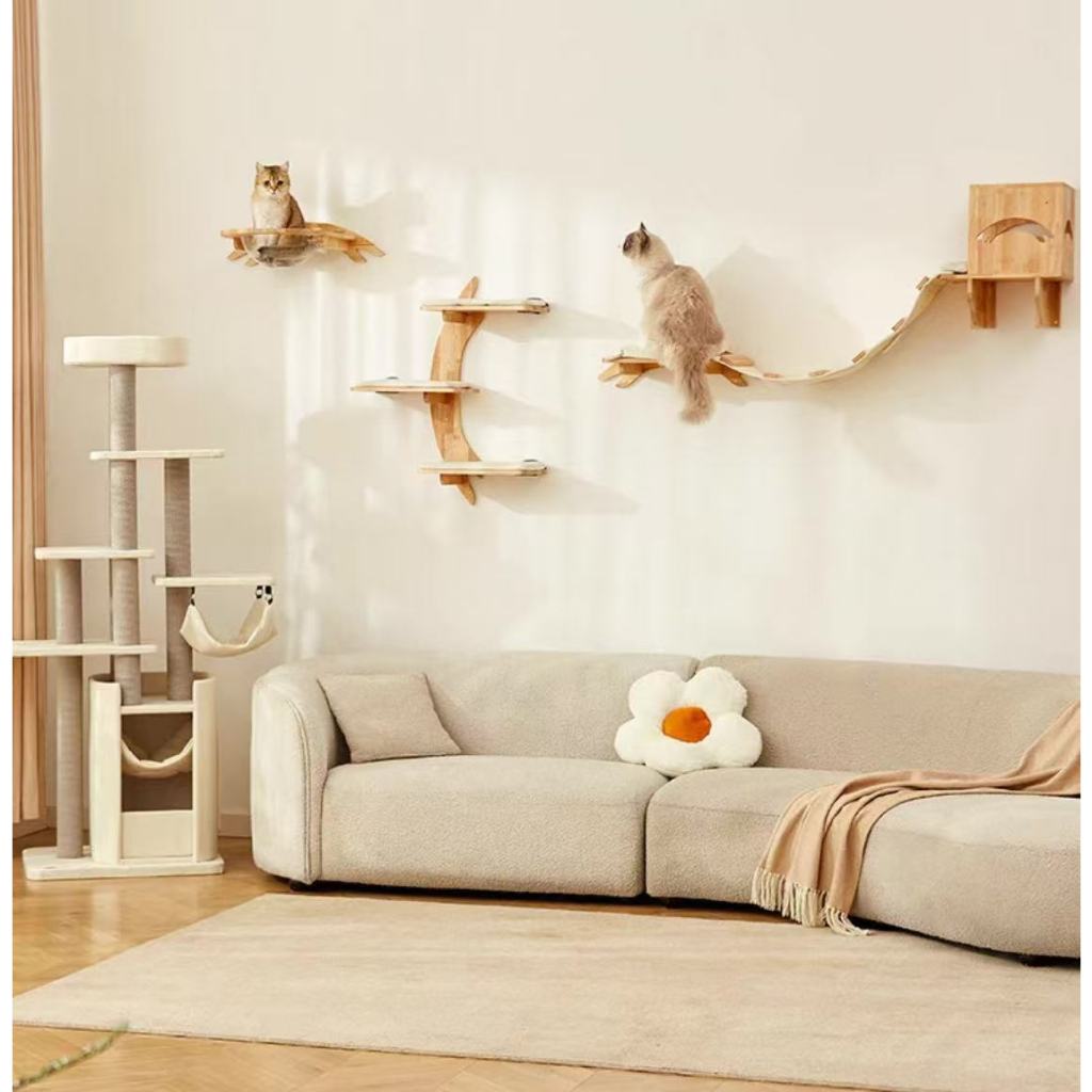 Petsbelle Wall-Mounted Tree Cat Climbing Frame Scratching Pet Bed Furniture