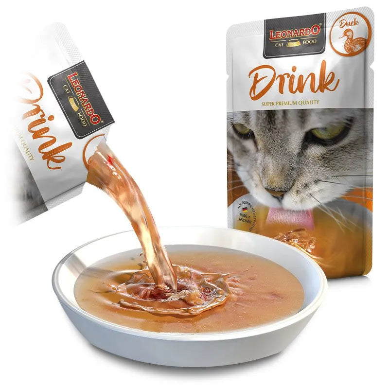 Leonardo Drink Duck 20x40g Pouch Soup for Cat Made in Germany Bewital