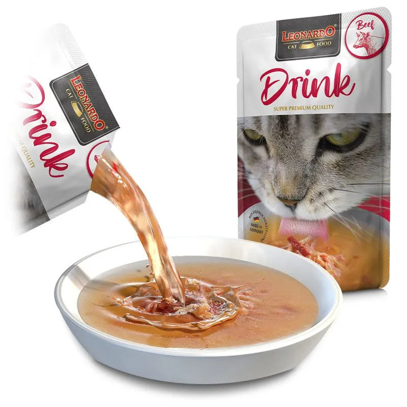 Leonardo Drink Beef 20x40g Pouch Soup for Cat Made in Germany Bewital