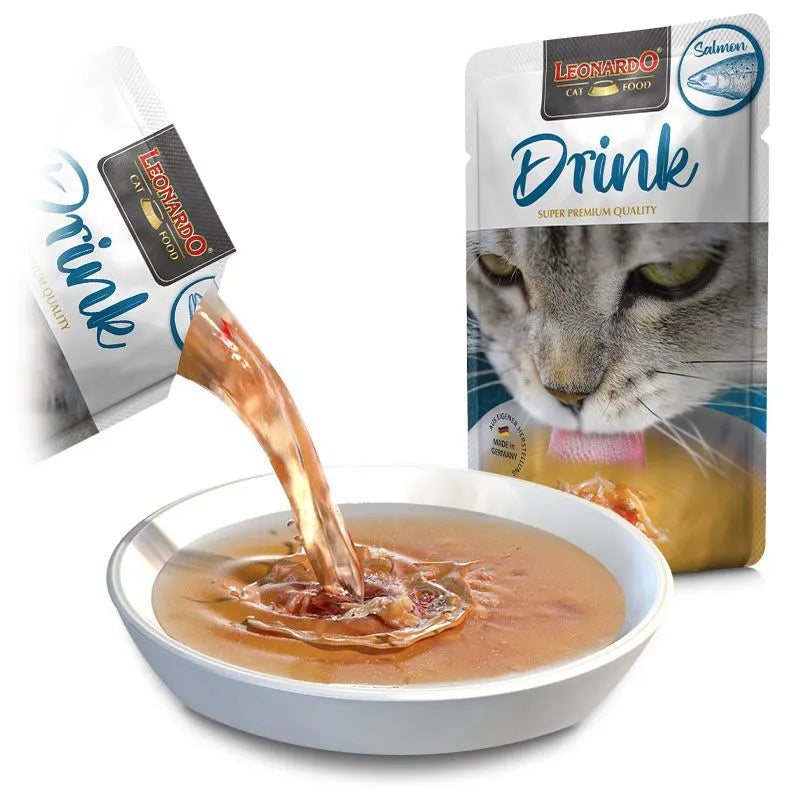 Leonardo Drink Salmon 20x40g Pouch Soup for Cat Made in Germany Bewital