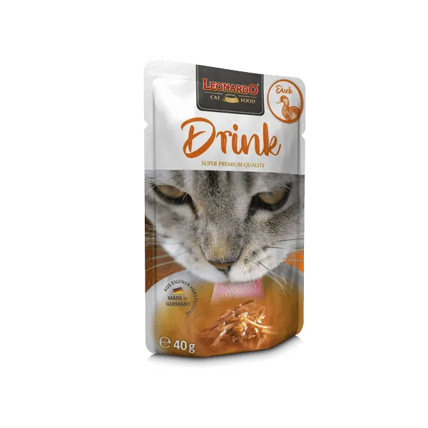 Leonardo Drink Duck 20x40g Pouch Soup for Cat Made in Germany Bewital