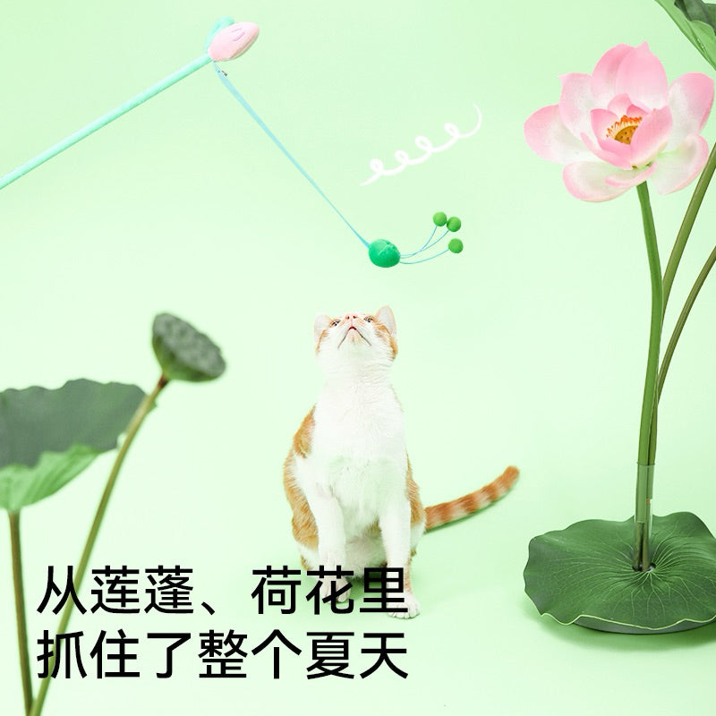Fukumaru 4 season Cat Teaser Stick Wand Pet Chaser Toy