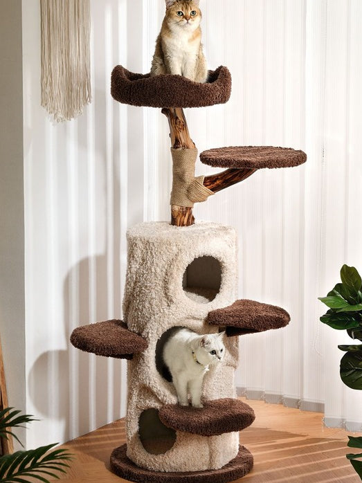 Petsbelle Cat Tree House Solid Wood Sisal Scratcher Bed PS3525 Climbing Frame
