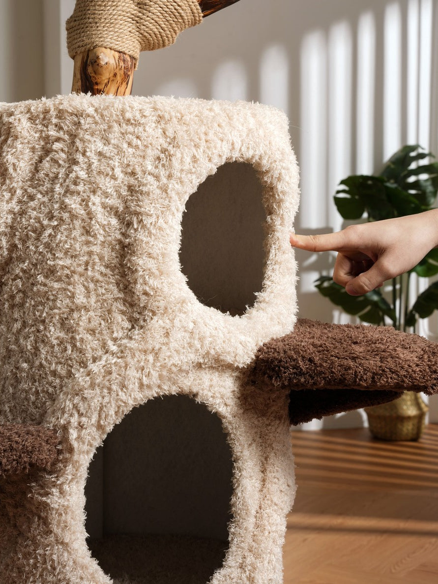 Petsbelle Cat Tree House Solid Wood Sisal Scratcher Bed PS3525 Climbing Frame