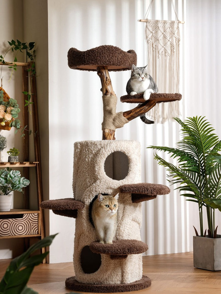 Petsbelle Cat Tree House Solid Wood Sisal Scratcher Bed PS3525 Climbing Frame