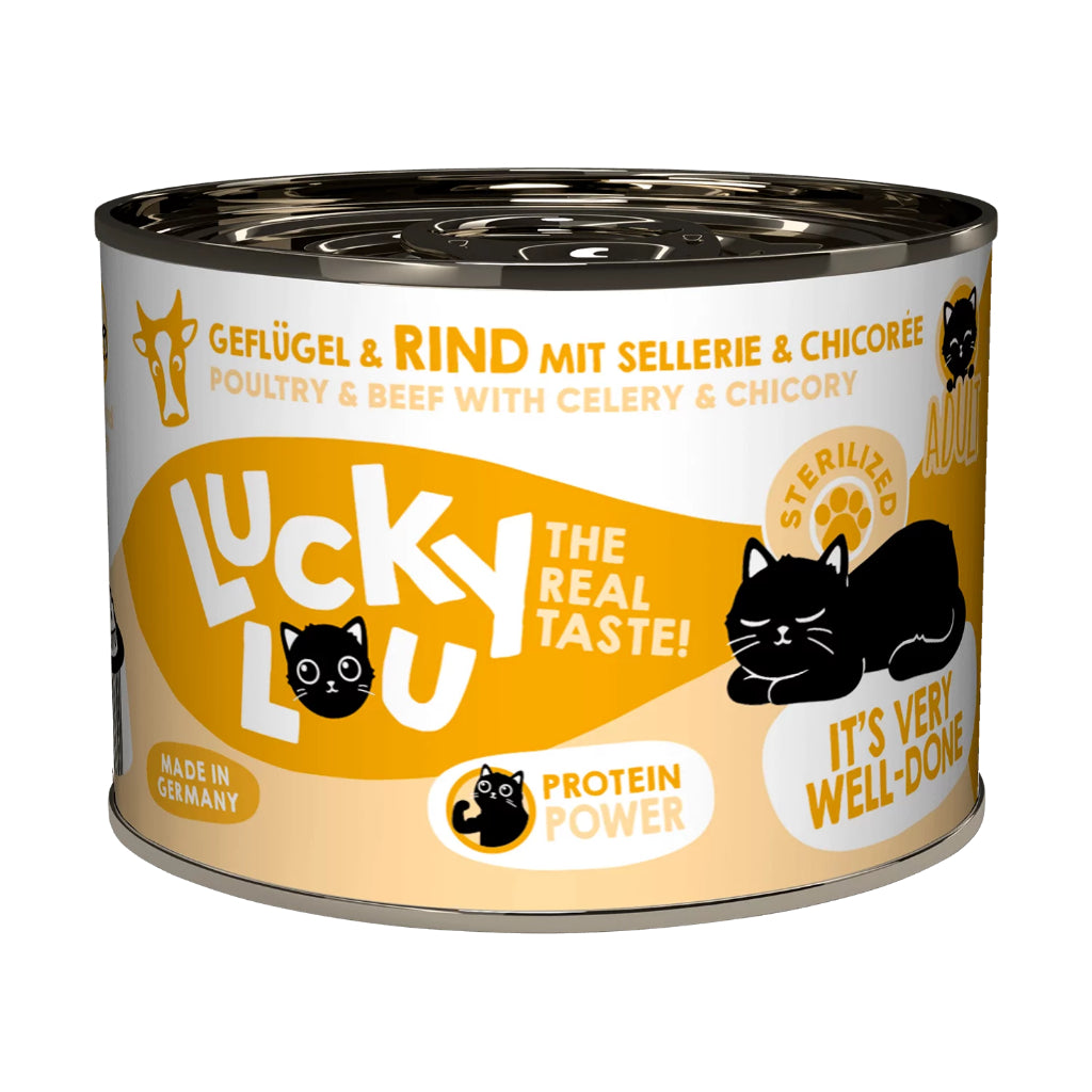 Lucky Lou Wet Food Life Stage Complete Balanced Cat Food Made in Germany 200g Kitten Senior