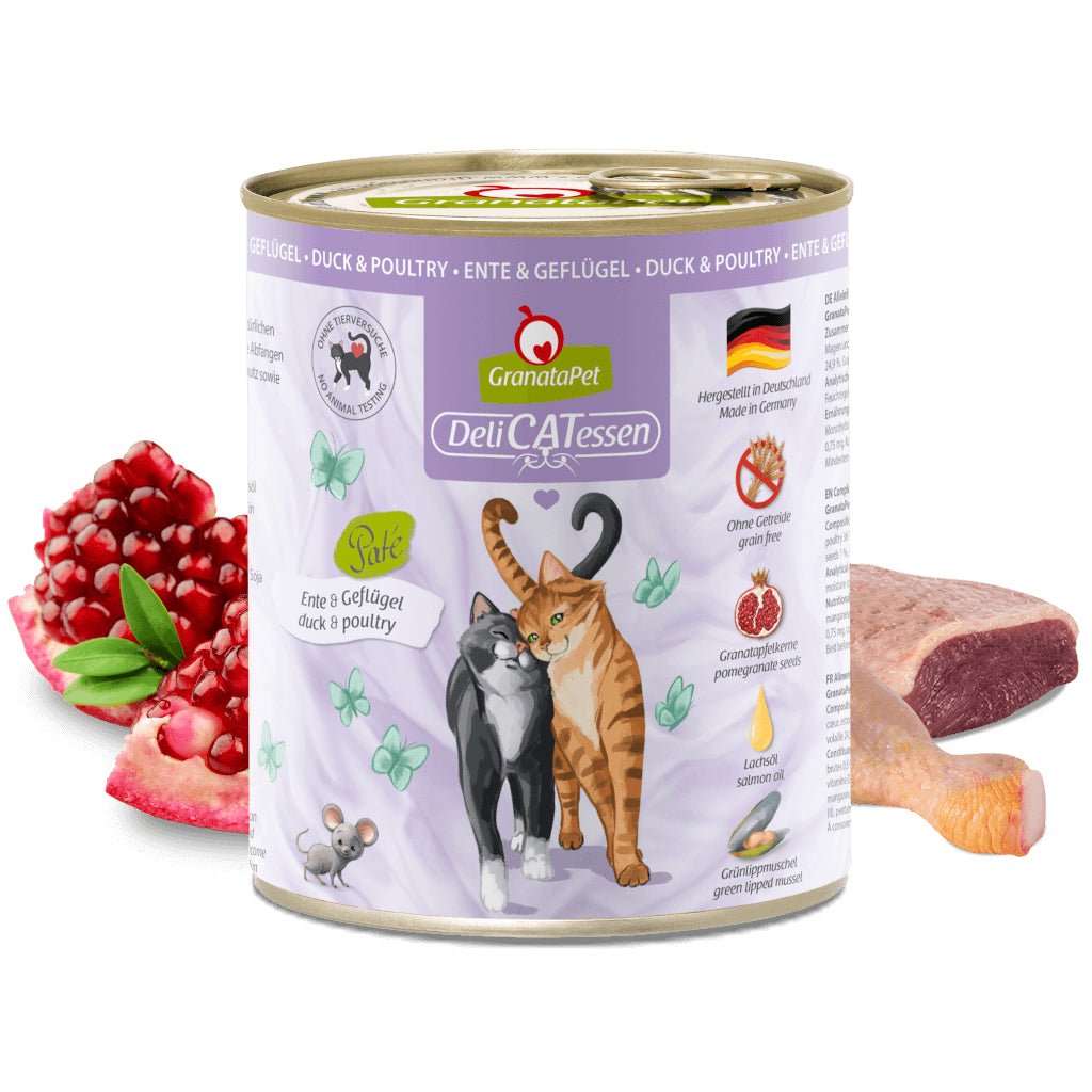 GranataPet DeliCATessen Duck & Poultry Cat Wet Food Complete Balanced Meal Made in Germany