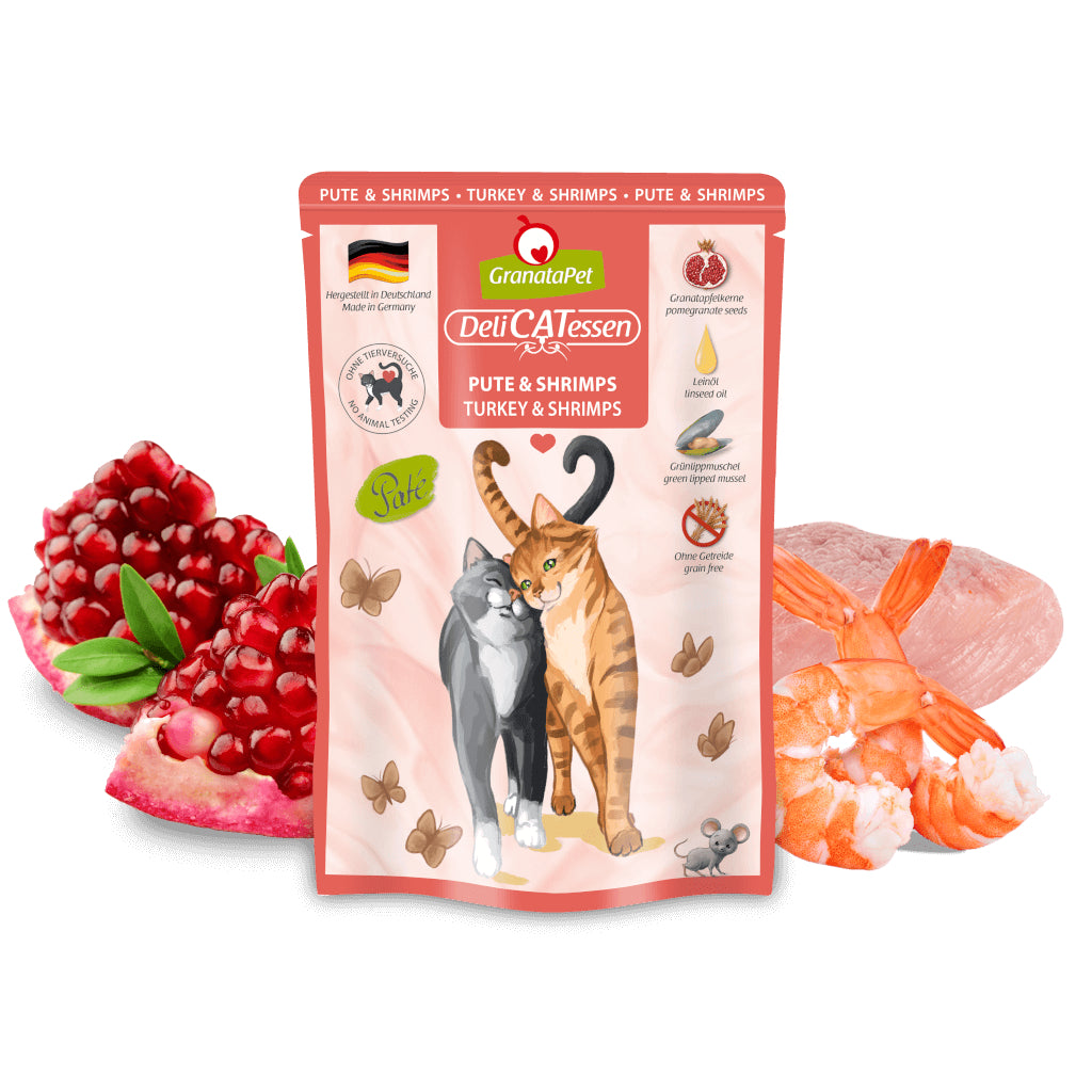 GranataPet DeliCATessen Turkey & Shrimp Cat Wet Food Complete Balanced Meal Made in Germany