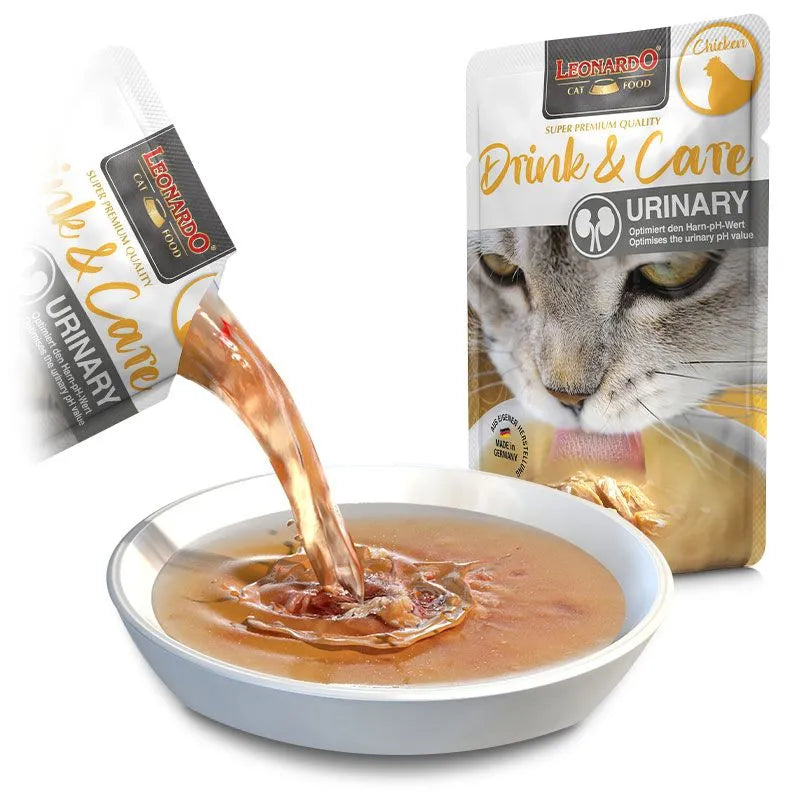 Leonardo Drink & Care Urinary Chicken 20x40g Pouch Soup for Cat Made in Germany Bewital
