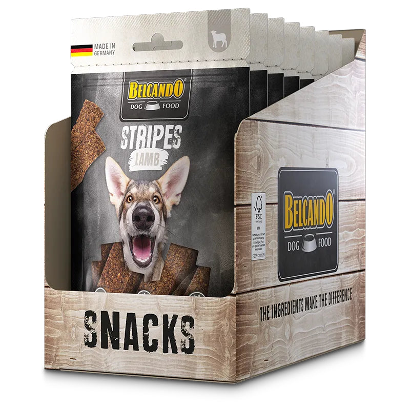 Belcando Stripes Lamb 8*70g Dog Snack Treat Made in Germany Air-Dried