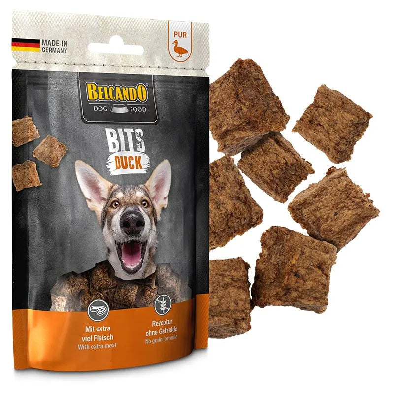Belcando Dog Snacks Bits 90g and Stripes 70g Made in Germany Air-dried Treats