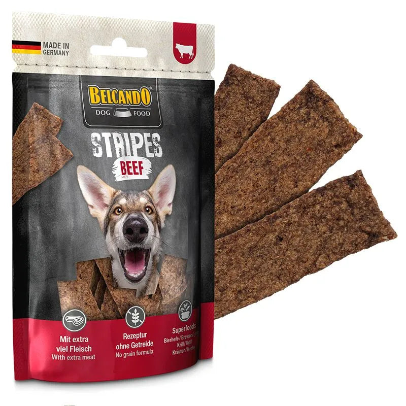 Belcando Dog Snacks Bits 90g and Stripes 70g Made in Germany Air-dried Treats