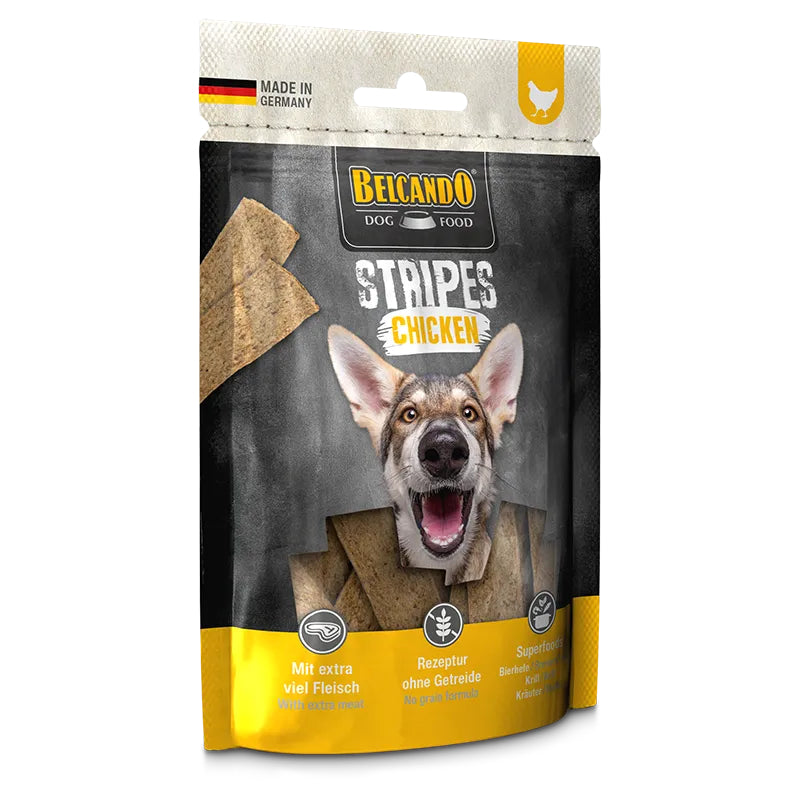 Belcando Stripes Chicken 8 x 70g Dog Snack Treat Made in Germany Air-Dried