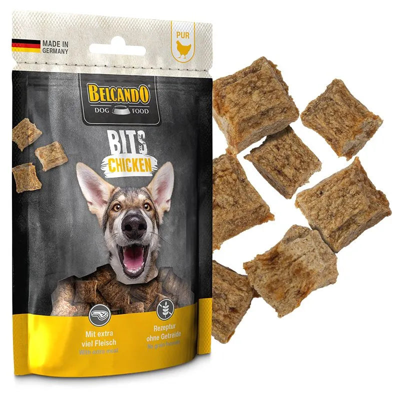 Belcando Dog Snacks Bits 90g and Stripes 70g Made in Germany Air-dried Treats