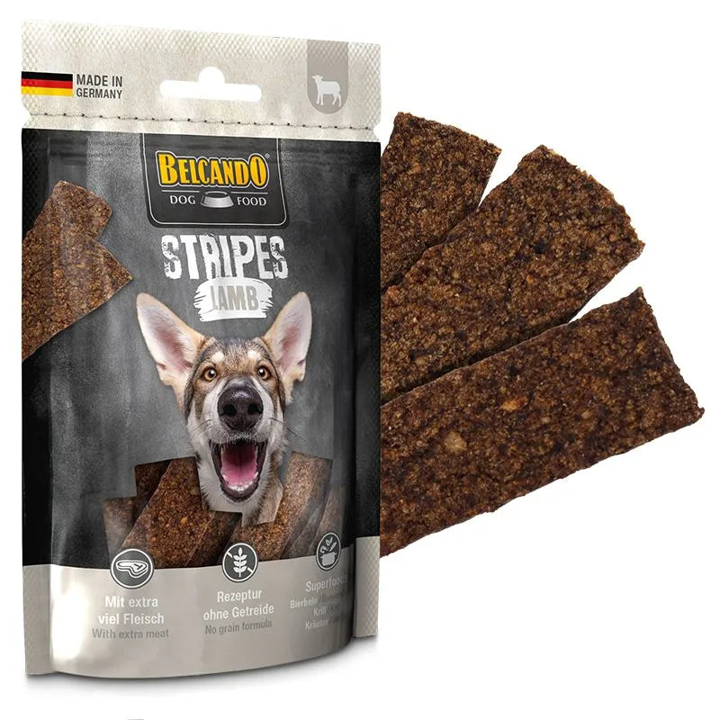 Belcando Dog Snacks Bits 90g and Stripes 70g Made in Germany Air-dried Treats
