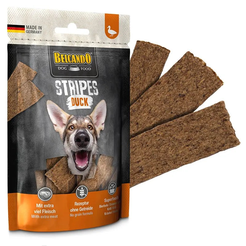 Belcando Dog Snacks Bits 90g and Stripes 70g Made in Germany Air-dried Treats