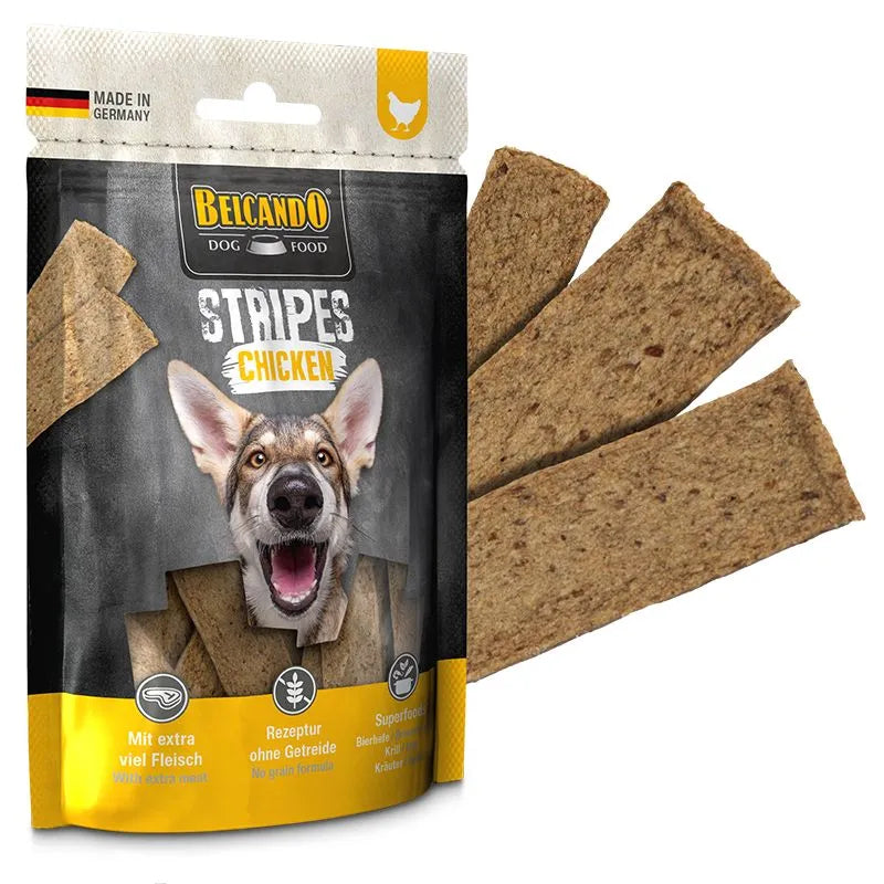 Belcando Stripes Chicken 8 x 70g Dog Snack Treat Made in Germany Air-Dried