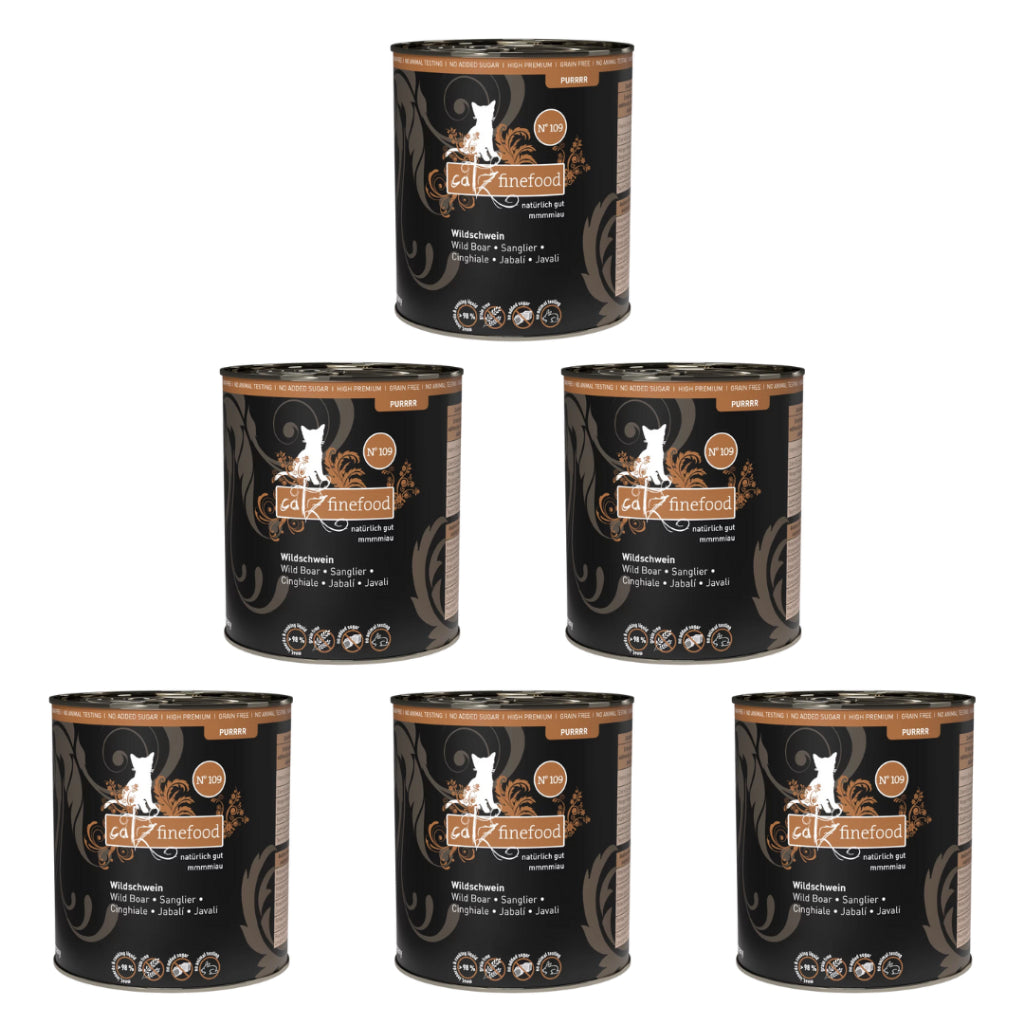 Catz finefood® PURRRR N° 109 - Wild Boar Bundle Set Cat Completed Food Sensitive