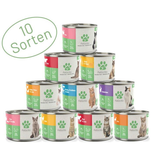 FELLICITA CAT WET FOOD TRIAL PACK 200g Made in Germany Completely Food for Cat Kitten