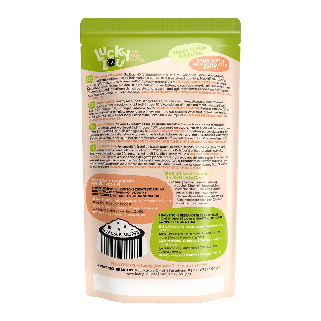 Lucky Lou® Lifestage Kitten 125g Pouch Made in Germany Completely Cat Wet Food