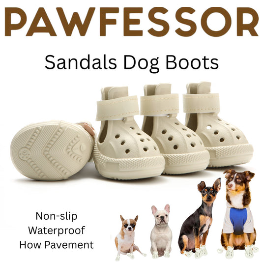 PAWFESSOR Sandals Dog Boots Pet Shoes Waterproof Breathable Paw Protector Walking Booties