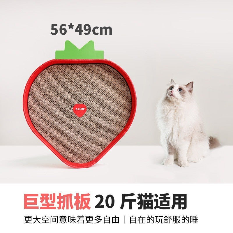 AiNo Strawberry Cat Scratcher Large Scratch Board Toy for Cat Pet