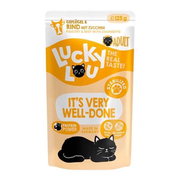 Lucky Lou® Lifestage Sterilized 125g Cat Wet Complete Food Pouch Made in Germany