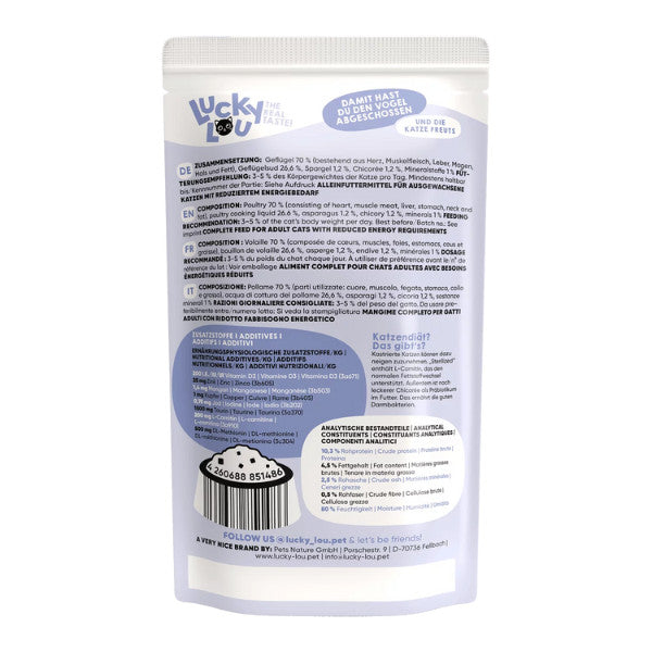 Lucky Lou® Lifestage Sterilized 125g Cat Wet Complete Food Pouch Made in Germany