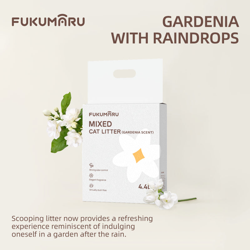 Fukumaru Fuwan Gardenia with Raindrops Mixed Cat Litter 4.4L 2kg