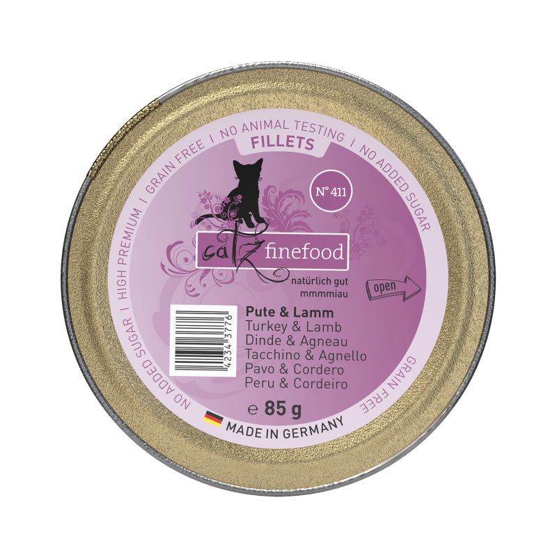 Catz Finefood Fillets N°411 - Turkey, Chicken & Lamb in Jelly 85g