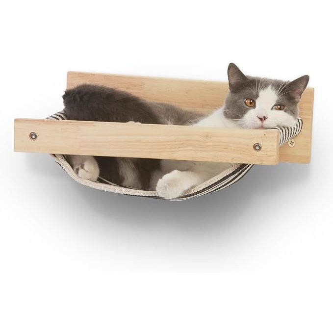 Fukumaru Cat Hammock Wall Mounted Kitty Beds Perches Wooden Cat Wall Furniture