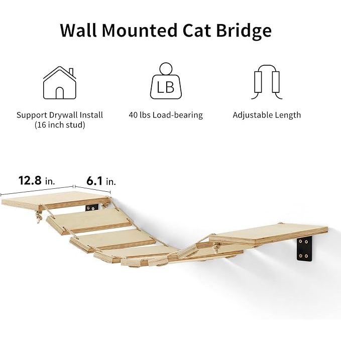 Fukumaru Cat Bridge Wall Mounted Shlef Climbing Step DIY Cat highway Ladder