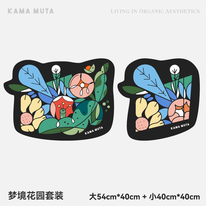 MATA KUMA Human-Pet Friendly Placemat Set Feeding Mat Tray Cat Dog Bowl Mat