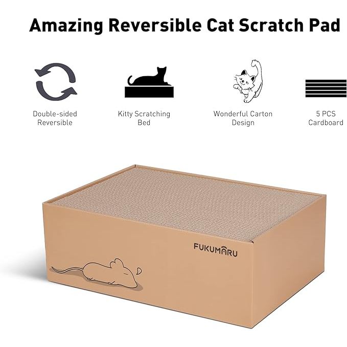 Fukumaru 5 PCS Cat Scratching Boards Scratcher Box Cat Toy Pet Bed Furniture