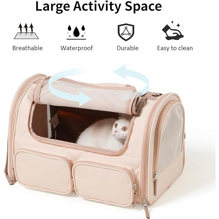 Fukumaru Cat Carrier Mesh Window Small Dog Carrier Bag Soft Cage Pet Travel Bag