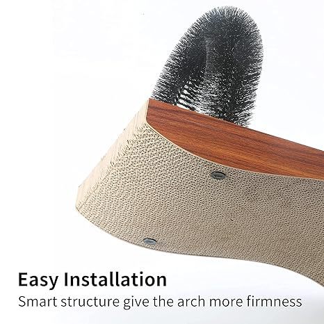 Fukumaru Cat Self Groomer Arch Scratcher with Scratching Pad Massager Toy Brush Pet Bed