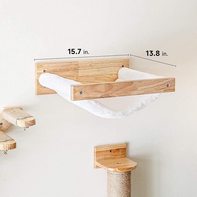 Fukumaru Cat Hammock Wall Mounted Kitty Beds Perches Wooden Cat Wall Furniture