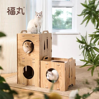 Fukumaru Stacked Castle-Style Vertical Cat Scratching Post