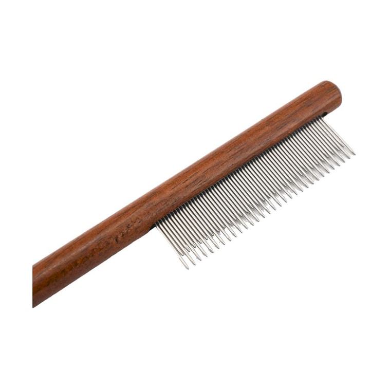 Fukumaru Cat Comb for Long-Haired Cats Fine Tooth Pin Comb for Tangling and Shedding Pet Comb with High and Low Teeth