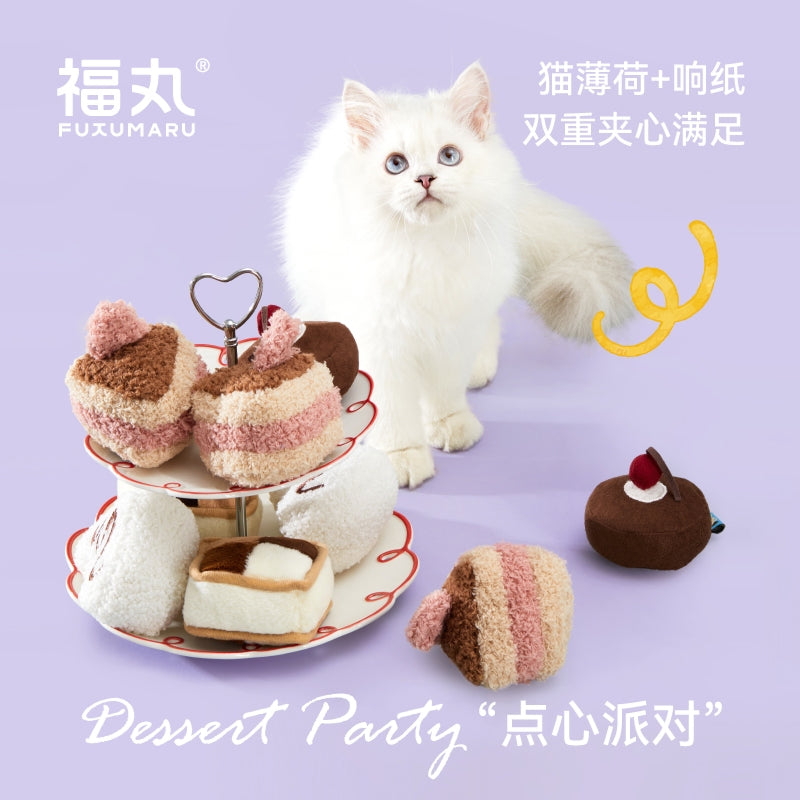 Fukumaru Afternoon Tea Party Catnip Crinkle Toys Fun & Engaging Cat Toy Set