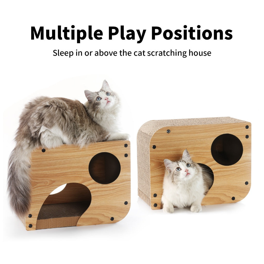 Fukumaru Tree Hollow Cat Scratching Bed Large Upright Durable Cat Scratcher with Corrugated Paper