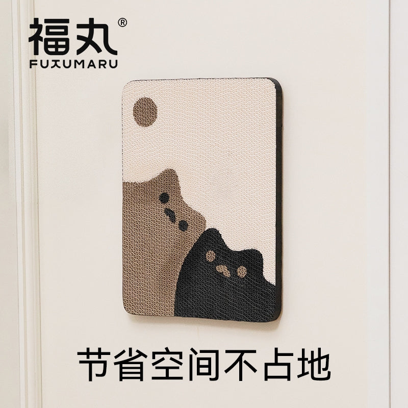 Fukumaru Wall-Mounted Cat Scratcher Board Durable Non-Shedding Vertical Scratch Pad Sofa Protector