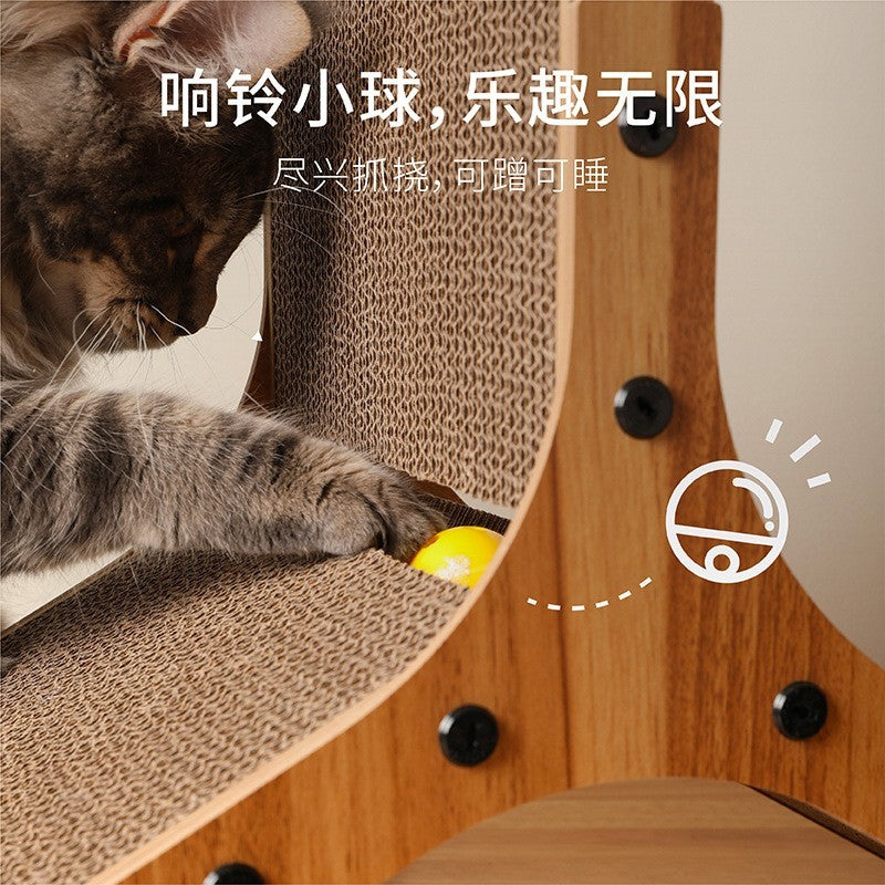 Fukumaru 3D Cat Scratching Board Windmill Design Corrugated Paper Cat Scratcher Toy