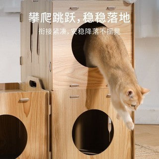 Fukumaru Stacked Castle-Style Vertical Cat Scratching Post