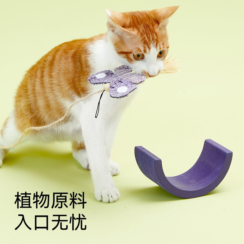 Fukumaru Insect Teaser Wand with Ribbons & Bell Durable, Handmade Cat Toy for Exercise & Fun